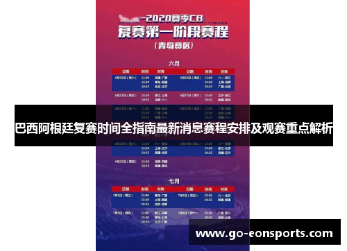 巴西阿根廷复赛时间全指南最新消息赛程安排及观赛重点解析